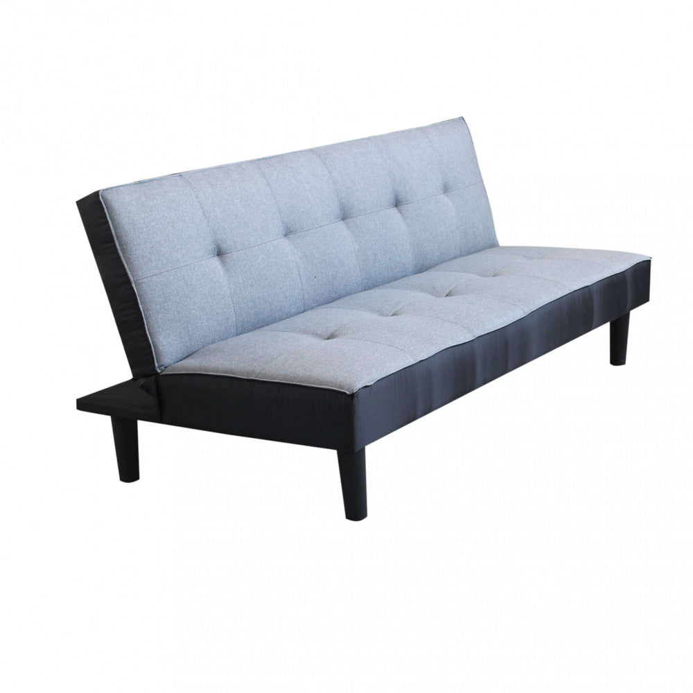 DIVANO LETTO ALVIN. Divano Letto GRIGIO MELANGE struttura in metallo e legno Dimensioni: D.180x86x78/DL.180x105x38.