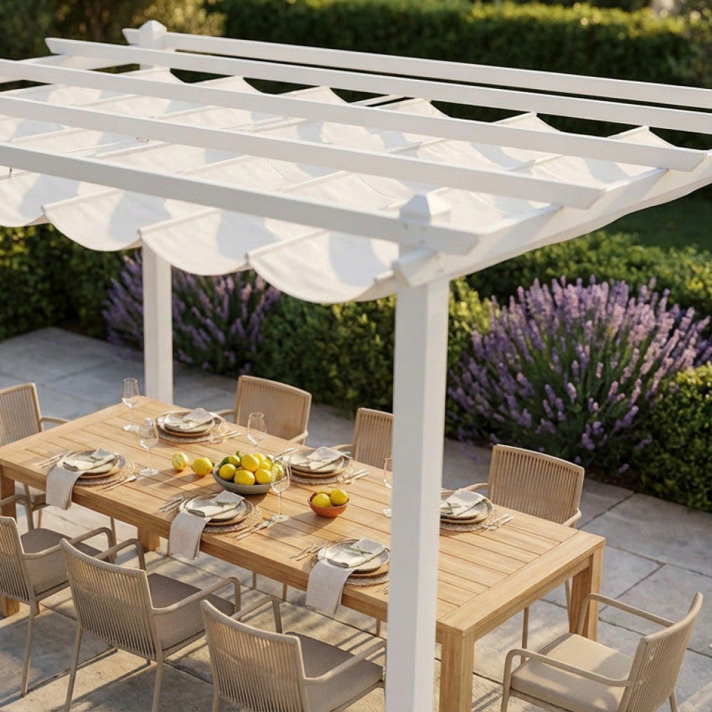 GAZEBO ASTORIA 3 X 4. Telo in poliestere BIANCO 180 gr struttura BIANCA in metallo ed alluminio Dimensioni: m 3 x 4. Arredo Giardino