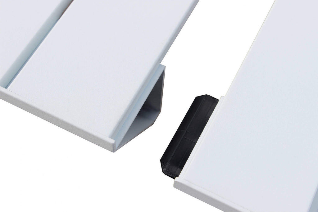 CONSOLLE 85 X 51,50/104/156/208/260. Struttura in alluminio verniciato BIANCO o ANTRACITE Dimensioni: cm 100 x 51,50/104/156/208/260 x 74 h.