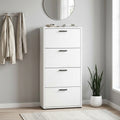 SCARPIERA DEMI 4 ANTE A RIBALTA BIANCO CEMENTO. Dimensioni: cm 75,3 x 33 x 151,8 h.