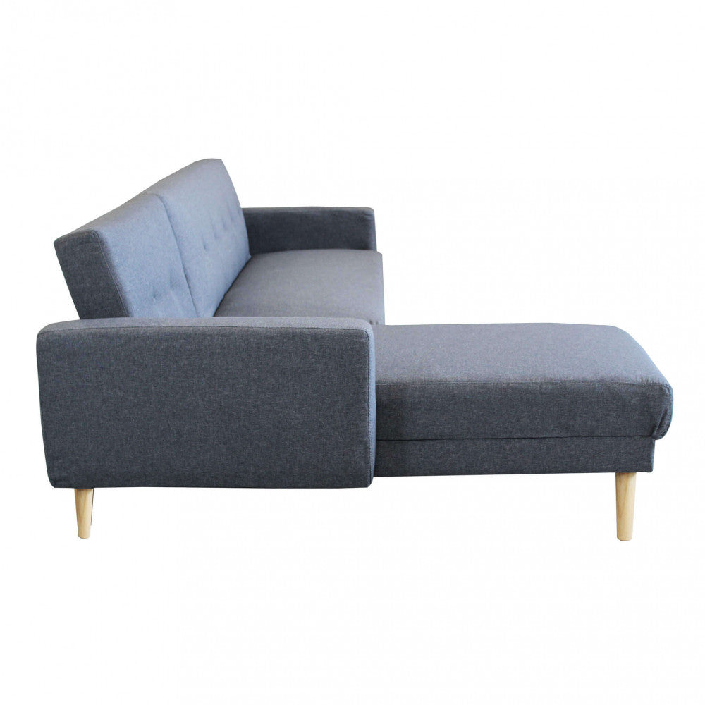 DIVANO LETTO ARTHUR. Divano Letto GRIGIO SCURO MELANGE struttura in metallo e legno Dimensioni: D.176x84x84/DL.176x105x45/S.74x157x84/SL.74x178x45.