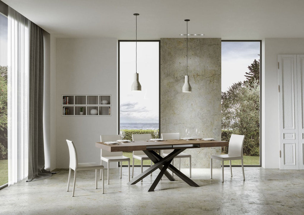 Tavolo allungabile 90x130/234 cm Affi Noce telaio Antracite