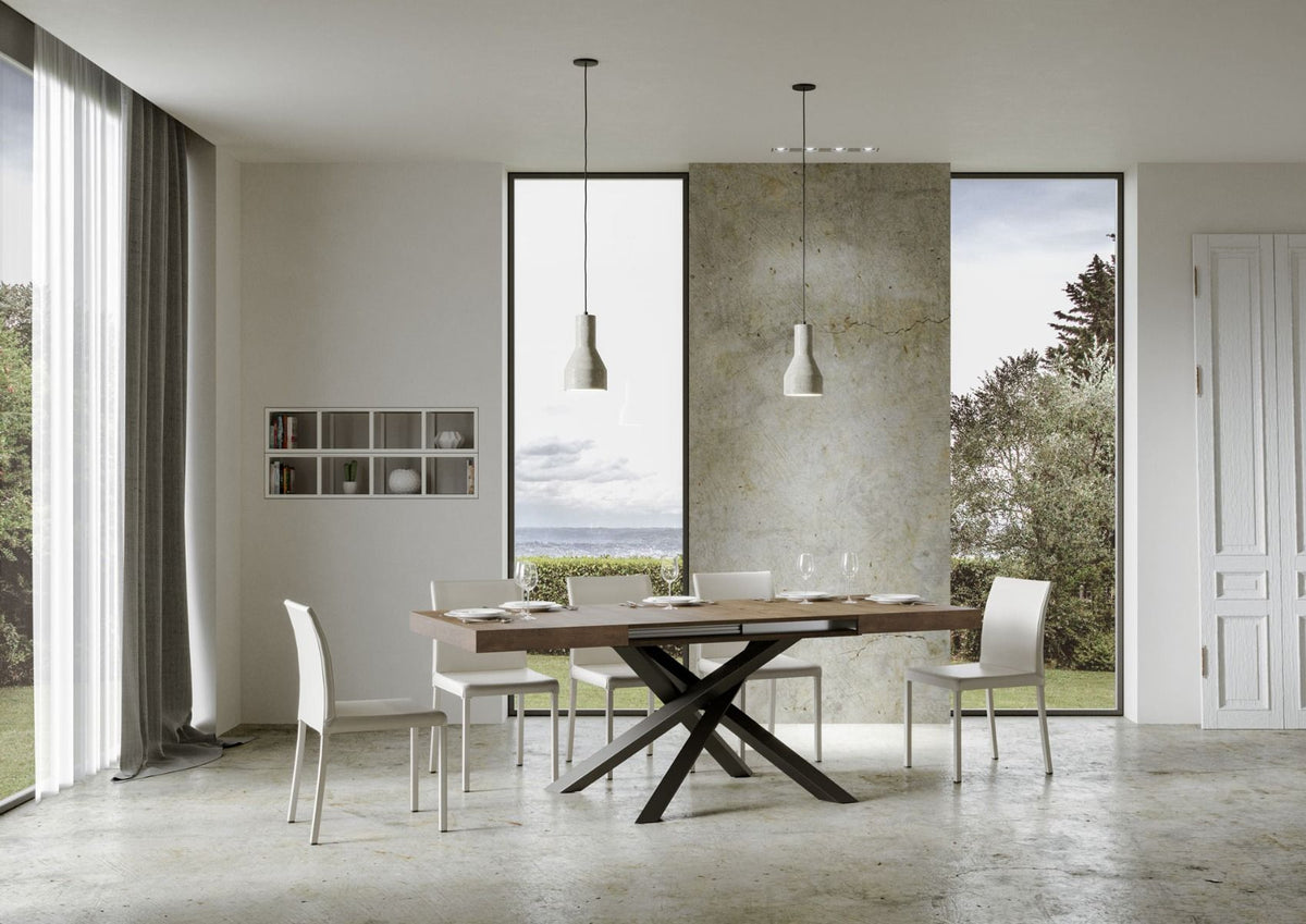 Tavolo allungabile 90x130/234 cm Affi Noce telaio Antracite