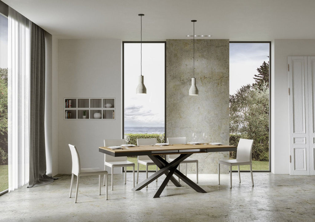 Tavolo allungabile 90x160/264 cm Affi Evolution Quercia Natura telaio Antracite