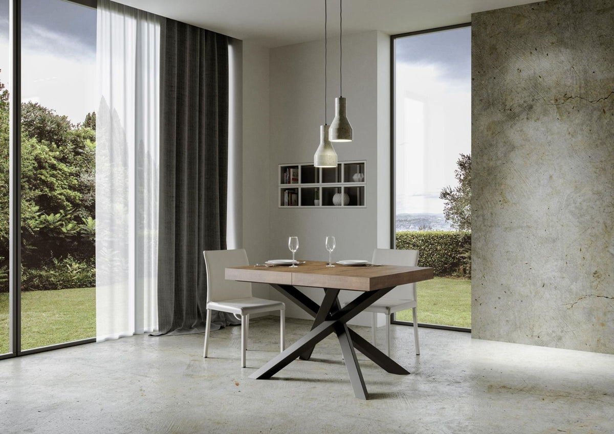 Tavolo allungabile 90x130/234 cm Affi Noce telaio Antracite