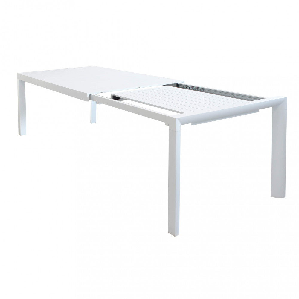 HOUSTON TABLE 160/240 X 100. Structure and top in WHITE, TAUPE, or ANTHRACITE aluminum. Dimensions: 160/240 x 100 x 74 h cm. Garden Furniture