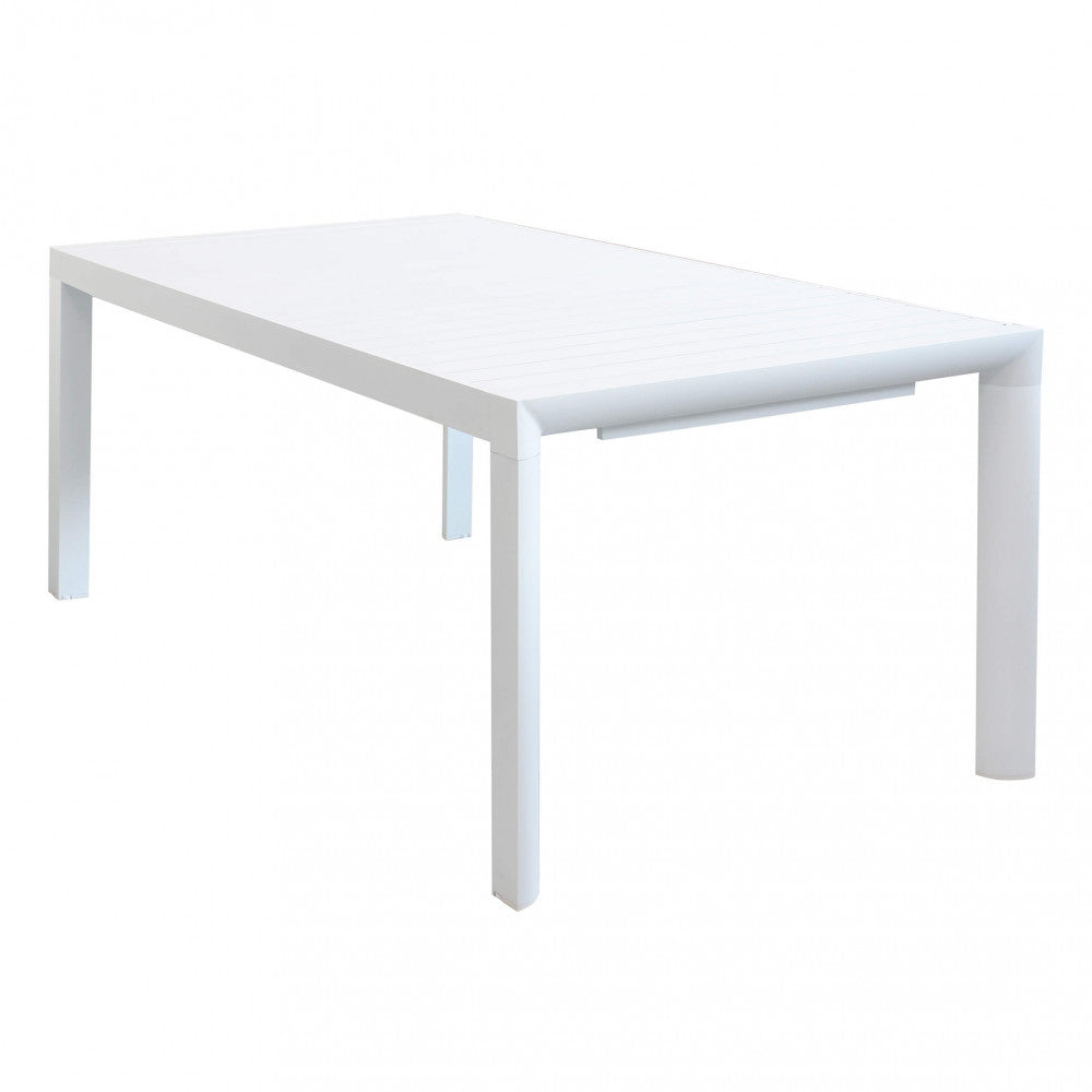 HOUSTON TABLE 160/240 X 100. Structure and top in WHITE, TAUPE, or ANTHRACITE aluminum. Dimensions: 160/240 x 100 x 74 h cm. Garden Furniture