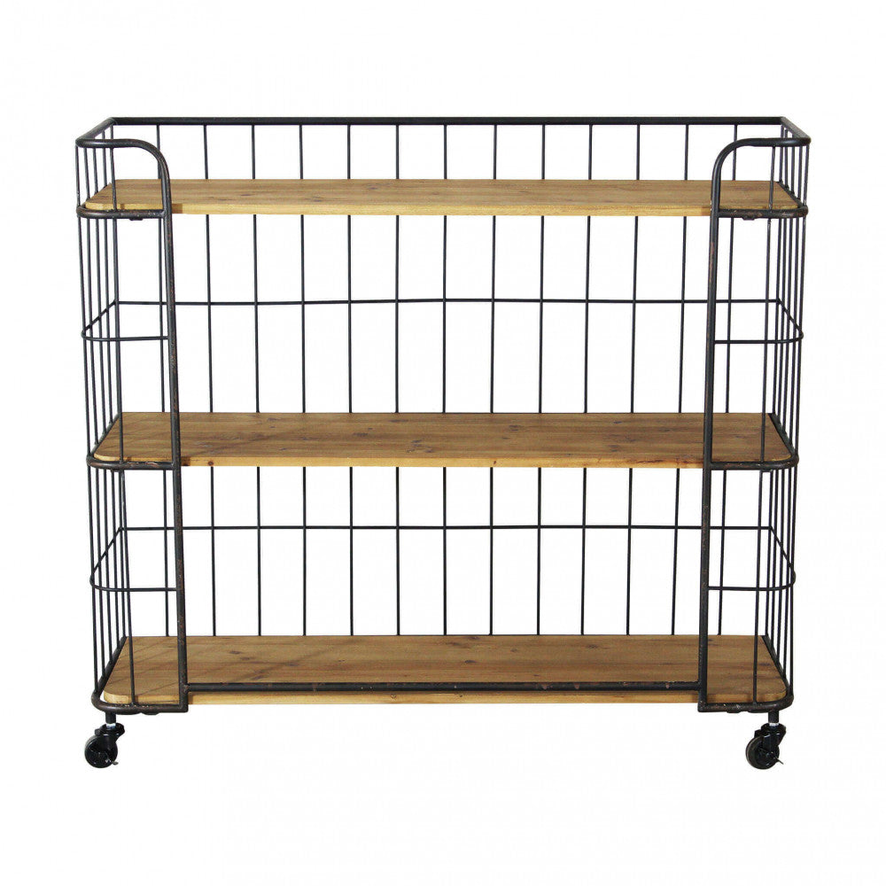 MOBILE ALBAN. Mobile in ferro e legno con 3 ripiani Dimensioni: cm 104 x 36 x 93 h.