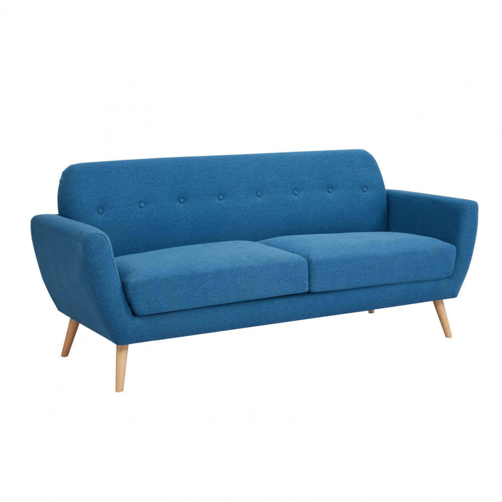DIVANO 3 POSTI BURTON. Divano GRIGIO CHIARO, GRIGIO SCURO o BLU con bottoni e gambe in polipropilene Dimensioni: cm 193 x 79 x 86 h.
