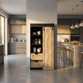 MOBILE IN LEGNO E FERRO JAMAR. Mobile con 2 cassetti, 3 ripiani e 1 anta scorrevole in legno Dimensioni: cm 80 x 40 x 160 h.