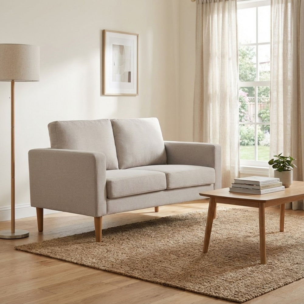 DIVANO 2 POSTI RAMSEY. Divano GRIGIO CHIARO o GRIGIO SCURO o BLU o BEIGE gambe in polipropilene Dimensioni: cm 137 x 73 x 82 h.