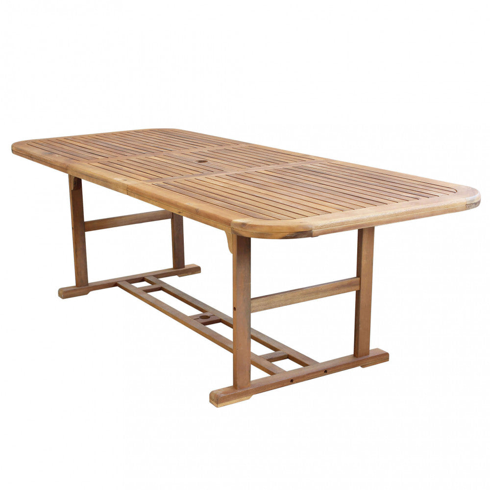 TAVOLO COUNTY RETTANGOLARE 180/240X100 DOUBLE. Legno di Acacia massiccio spessore 44 mm doppio bordo Dimensioni: cm 180/240 x 100 x 74 h. Arredo Giardino