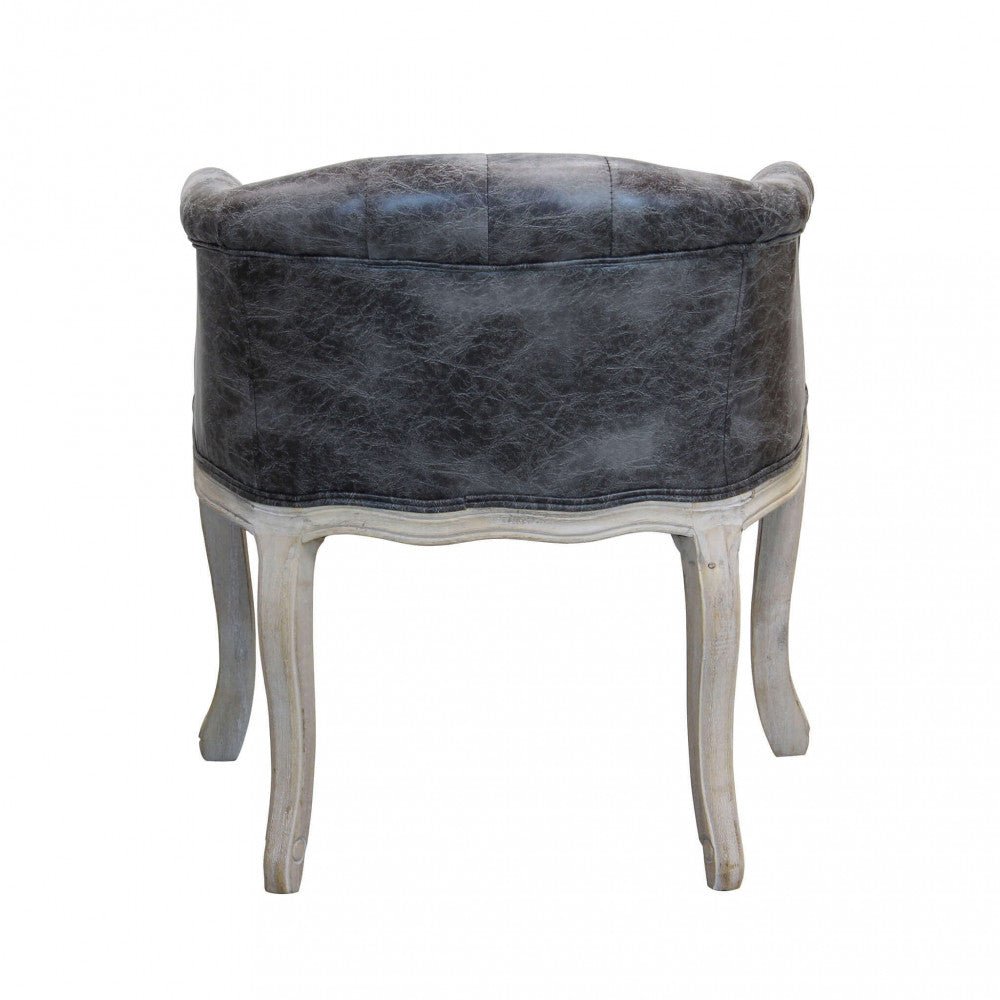 POLTRONA COREEN IN ECOPELLE VINTAGE GRIGIO. Dimensioni: cm 61 x 61 x 71 h.