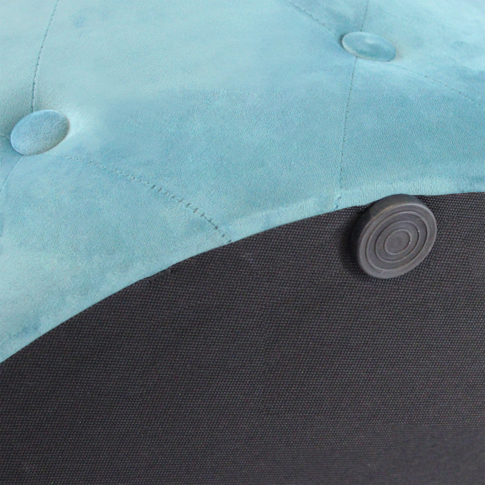 ROUND MAXIM POUF IN GREEN VELVET. Dimensions: cm ò 67 x 41 h.