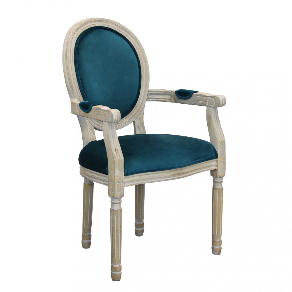 CONSTANCE CHAIR IN BLUE VELVET. Dimensions: 55 x 46 x 96 h cm.