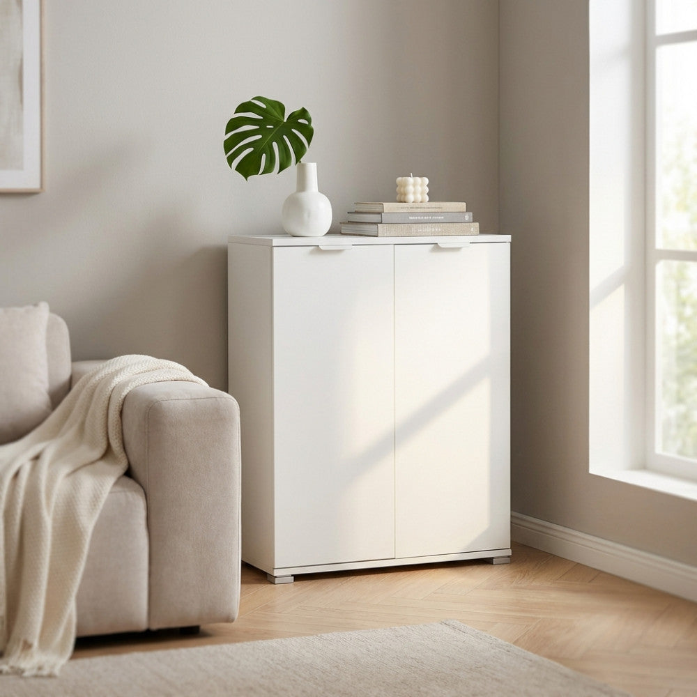 ARMADIETTO BORA 2 ANTE BIANCO. Dimensioni: cm 60 x 38 x 85 h.