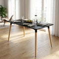 TAVOLO LIONE 140 X 80 NERO. Piano in ABS colore nero, gambe in legno Dimensioni: cm 140 x 80 x 75 h. Arredo Giardino