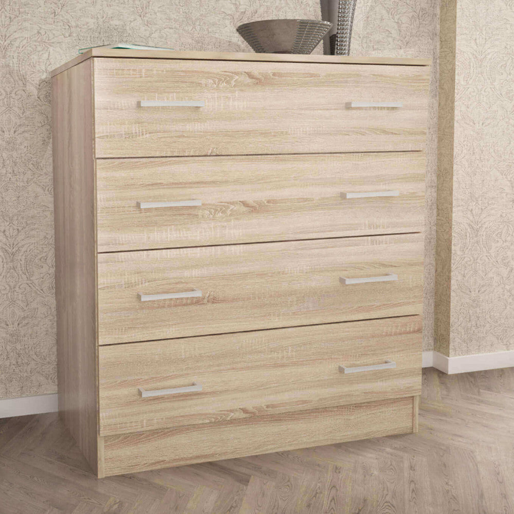 MOBILE SOLIVO 5 CASSETTI QUERCIA CHIARO. Dimensioni: cm 80 x 45 x 91 h.