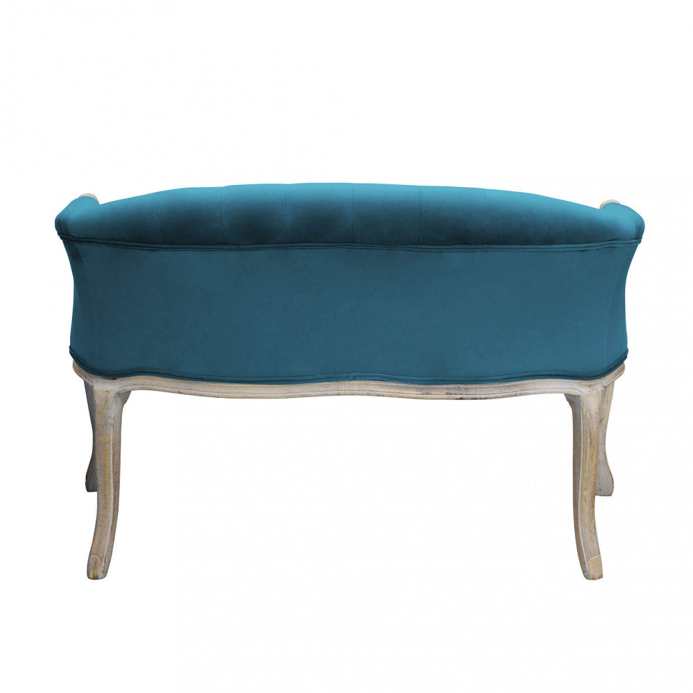 DIVANO COLEMAN IN VELLUTO BLU. Dimensioni: cm 107 x 61 x 70 h.