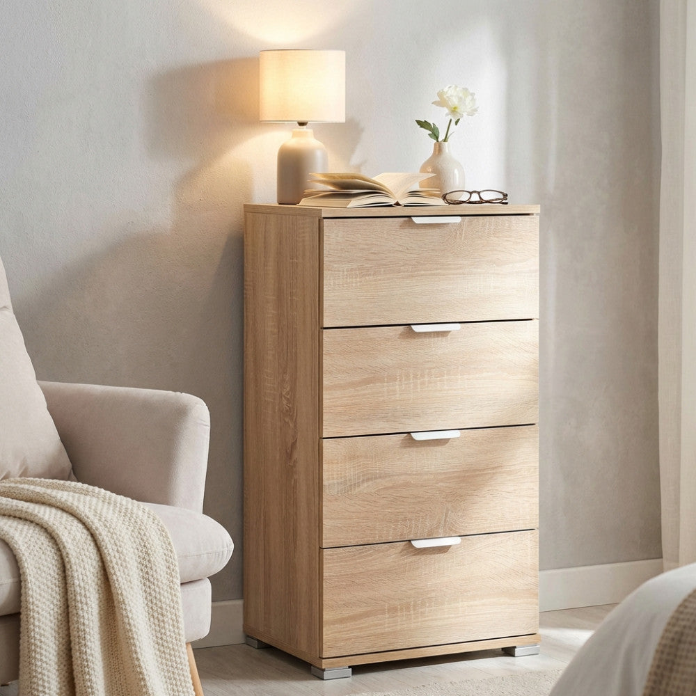 MOBILETTO ASTER 4 CASSETTI NATURALE. Dimensioni: cm 45 x 38 x 85 h.