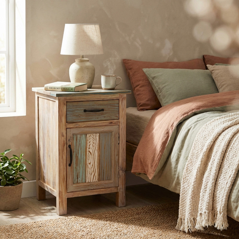 MOBILE REYNOLD. Mobile con 1 cassetto e 1 anta in legno colorato Dimensioni: cm 45 x 40 x 68 h.