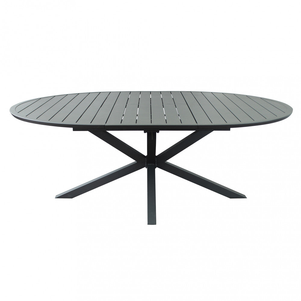 EXTENDABLE CAMELOT ROUND TABLE 150/200 X 150. Structure in WHITE or ANTHRACITE painted aluminum. Dimensions: cm ò 150/204 x 150 x 75 h. Garden Furniture