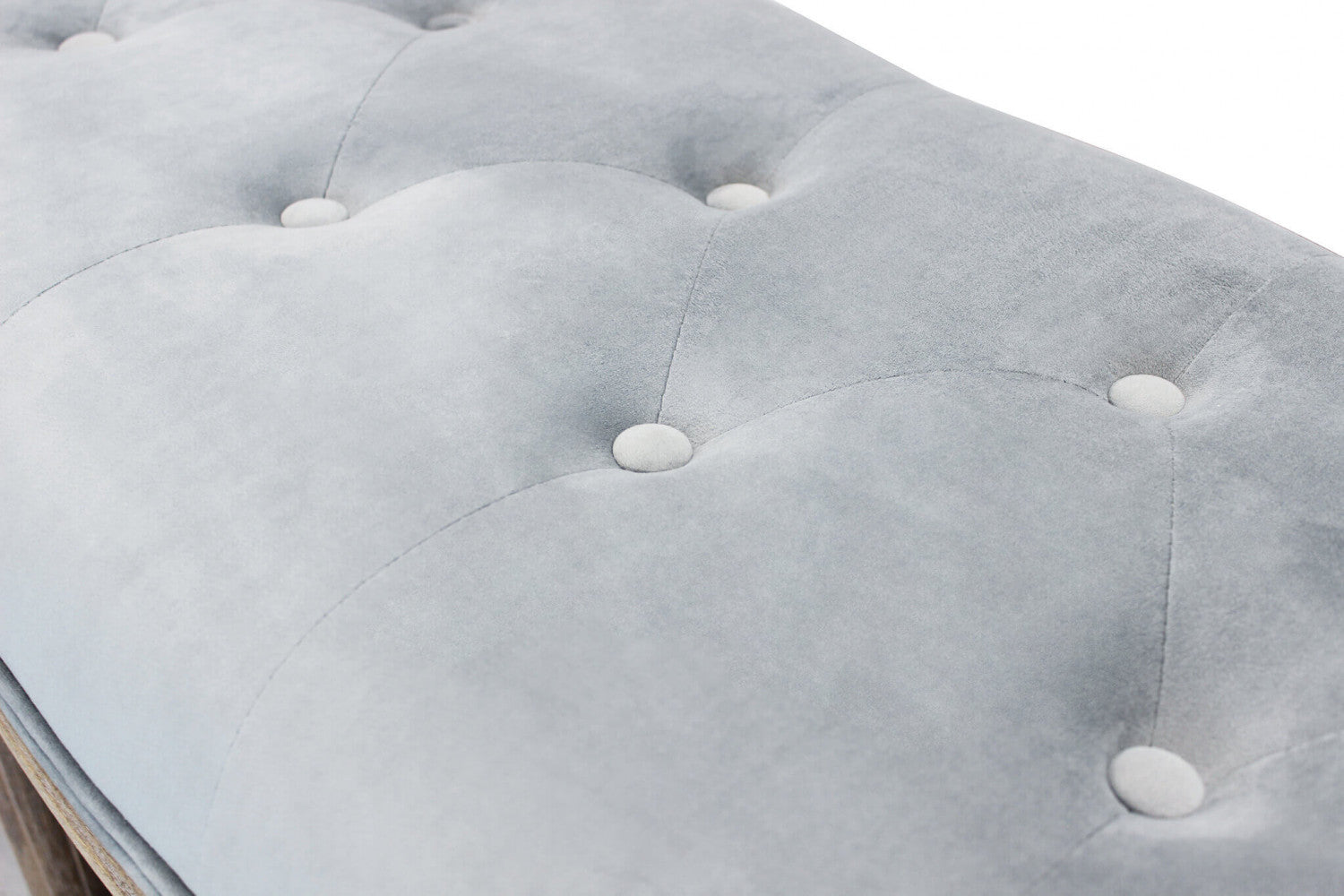 PANCA MARGI IN VELLUTO GRIGIO. Dimensioni: cm 125 x 45 x 48 h.