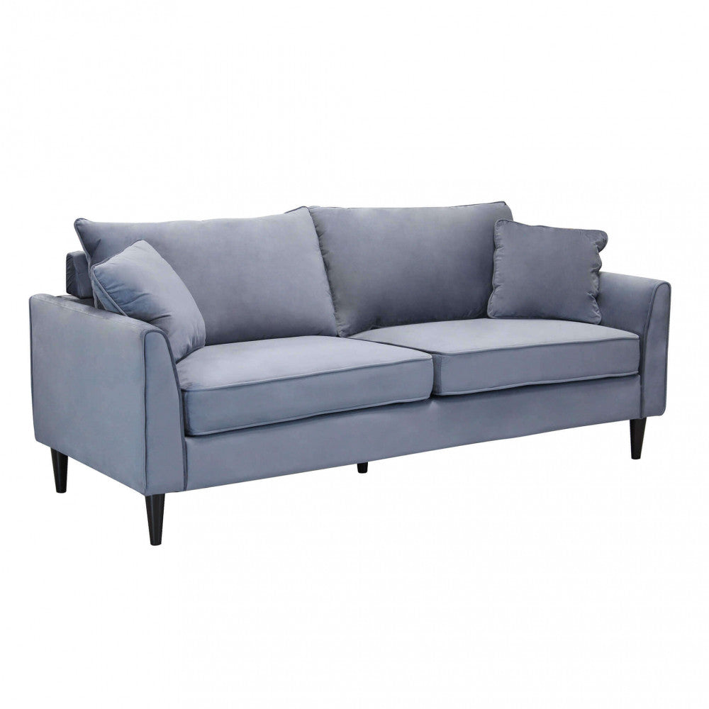 CHANDLER 3-SEAT SOFA. Sofa in TAUPE, BORDEAUX, GREY or BLUE velvet. Dimensions: 196 x 81 x 89 h cm.