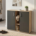 MOBILETTO 2 ANTA E 3 MENSOLE FRANK ROVERE CHIARO E ANTRACITE. Dimensioni: cm 101,5 x 35 x 87 h.