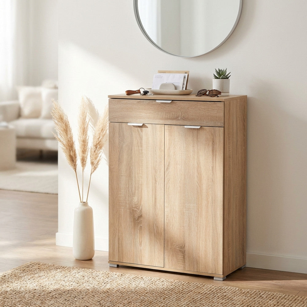 MOBILETTO CLOUD CON 2 ANTA E 1 CASSETTO NATURALE. Dimensioni: cm 75 x 38 x 112 h.