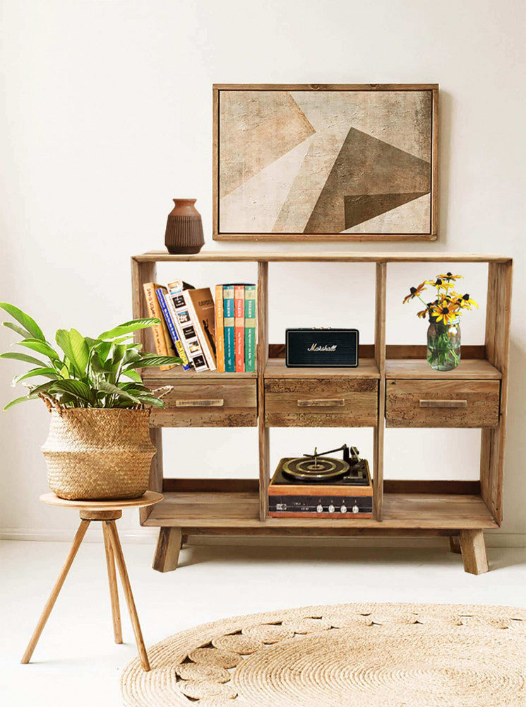 MOBILE MAXIMILLIAN. Mobile con 6 ripiani in legno di pino riciclato Dimensioni: cm 120 x 40 x 110 h.