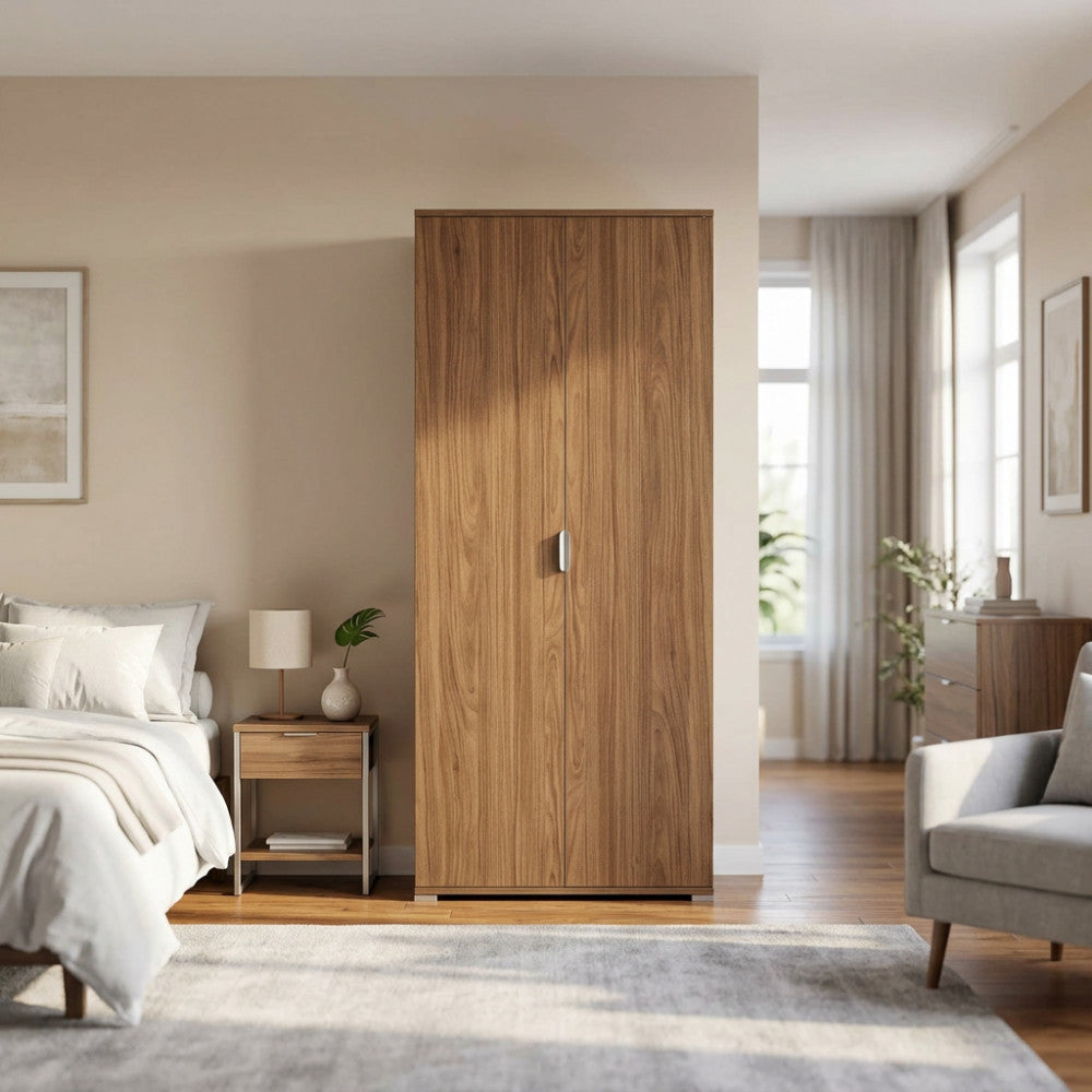 ARMADIO LEWIS 2 ANTE 180 TINTA NOCE. Dimensioni: cm 75 x 38 x 174 h.