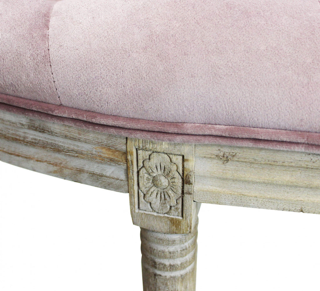 MARGI PINK VELVET BENCH. Dimensions: 125 x 45 x 48 cm.